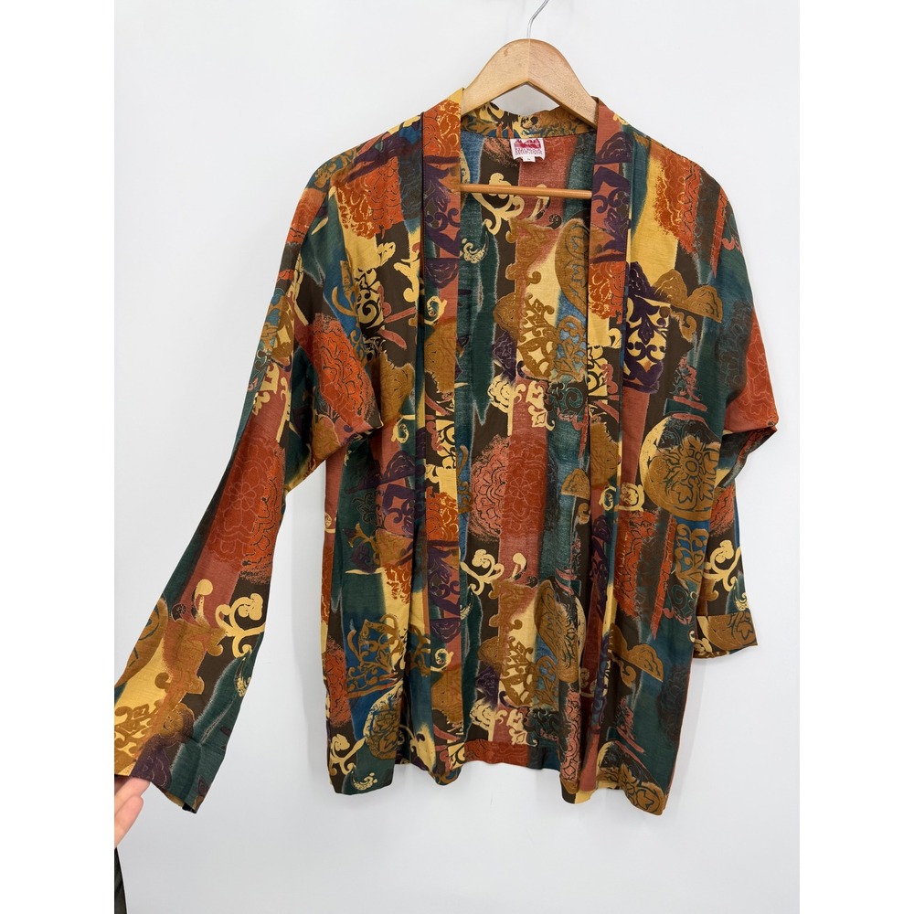 Red Rock Reflections Kimono Jacket Women S Multi Color Abstract Tapestry‎ Rayon